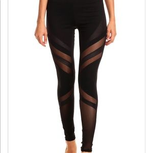 LA Society Black Mesh Legging